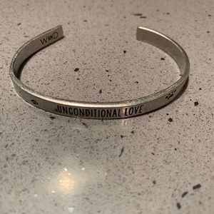 Unconditional Love Pewter cuff bracelet
